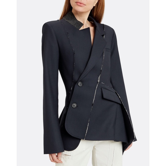 MONSE Jackets & Blazers - MONSE NAVY BLUE DECONSTRUCTED SLASHED JACKET BLAZER 4 NWOT